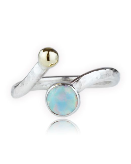 Lavan Silver and Gold Opal Adjustable Ring