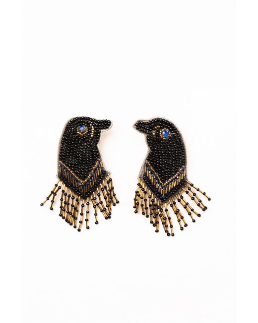 NandniStudio Hand-Beaded Bird Earrings