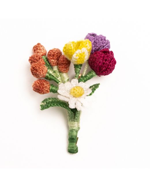 NandniStudio Micro Crochet Flower Bouquet Brooch