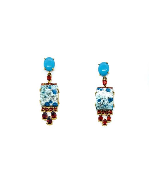 Maalicious Jewelry LLC 22kt Gold Plated Apatite Earrings