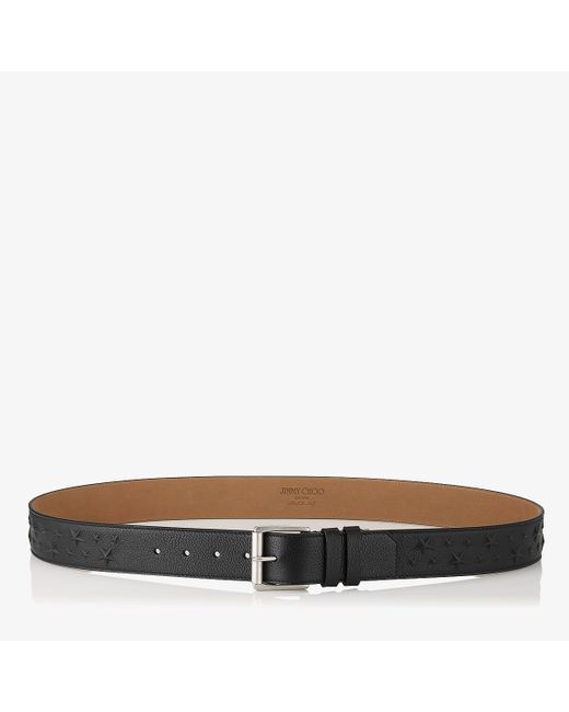Jimmy Choo Archer grainy leather belt with embossed stars