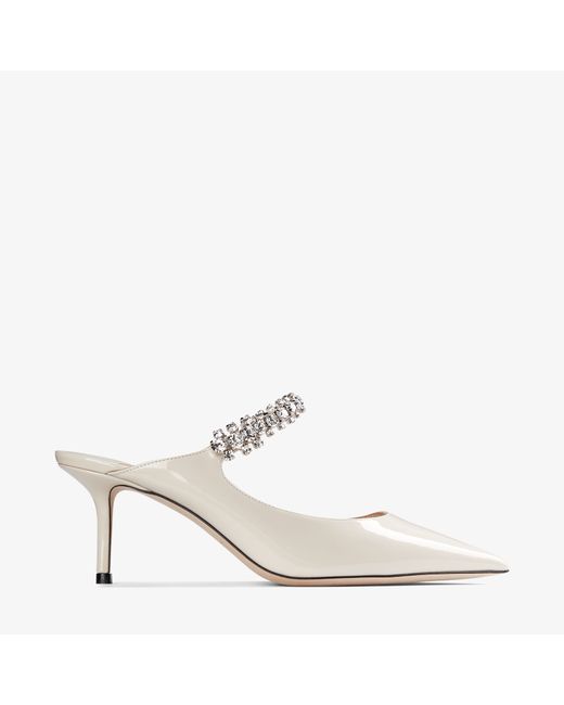 Jimmy Choo Bing 65 patent leather mules with crystal strap
