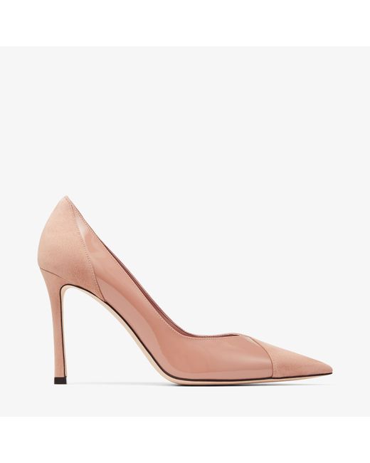 Jimmy Choo Cass 95 Ballet suede and patent pumps