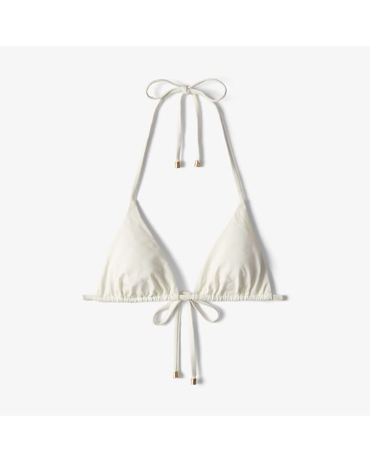 Jimmy Choo Ariah Latte jc monogram print regenerated nylon and lycra triangle bikini top