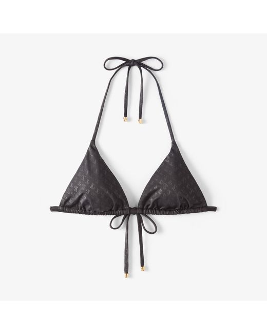 Jimmy Choo Ariah jc monogram print regenerated nylon and lycra triangle bikini top