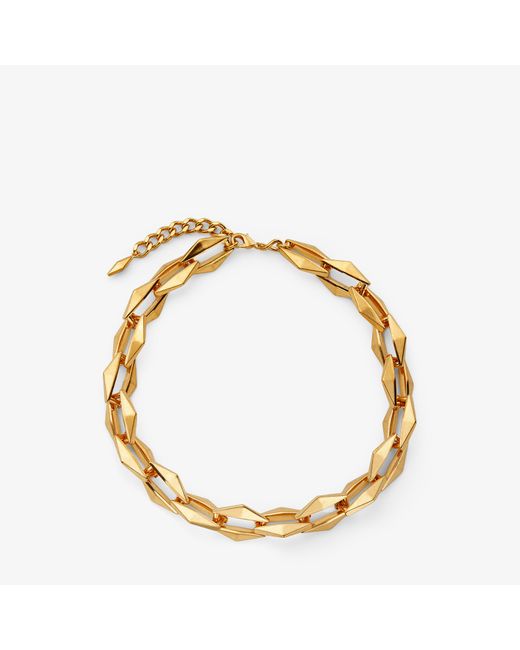 Jimmy Choo Diamond Chain Necklace Gold finish diamond chain necklace