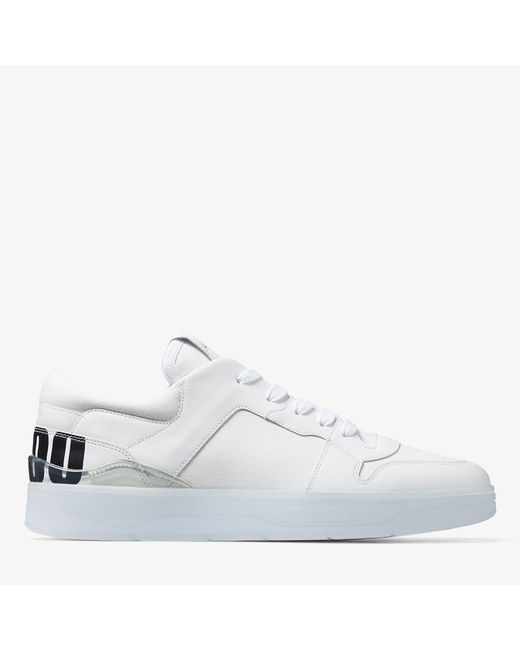 Jimmy Choo Florent/M calf leather and canvas trainers with choo lettering
