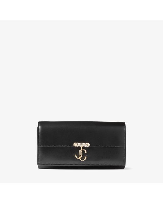 Jimmy Choo Avenue Wallet W/Chain leather wallet with pearl strap