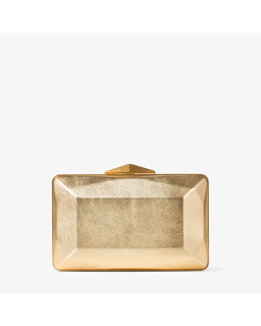 Jimmy Choo Diamond Box Clutch Gold metallic nappa leather box clutch bag