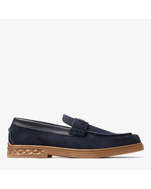 Jimmy Choo Josh Driver Navy reverse suede driver shoes