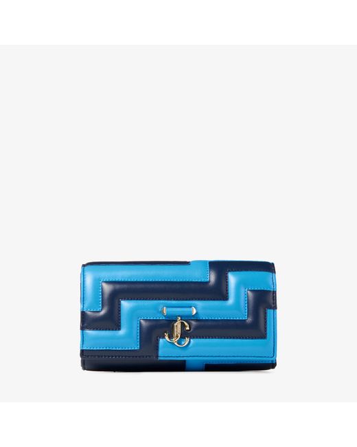 Jimmy Choo Avenue Wallet With Chain Navy and sky avenue nappa leather wallet with chain