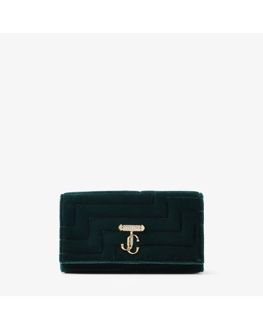 Jimmy Choo Avenue Wallet With Chain Dark avenue velvet wallet with chain