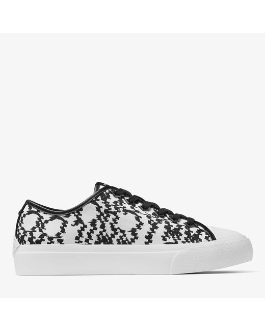Jimmy Choo Palma/M Black and distorted jaquard fabric low top trainers
