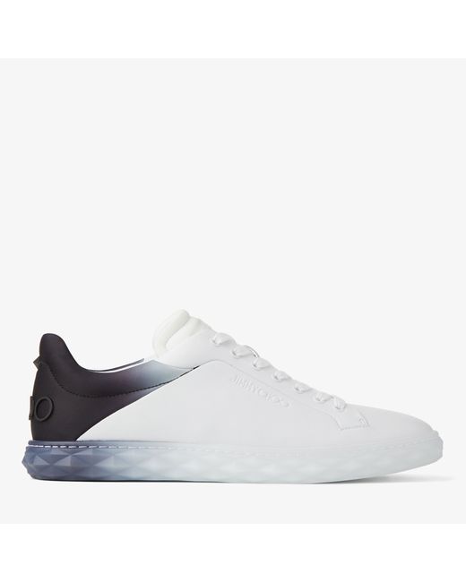Jimmy Choo Diamond Light/M Ii and black leather mix low top trainers