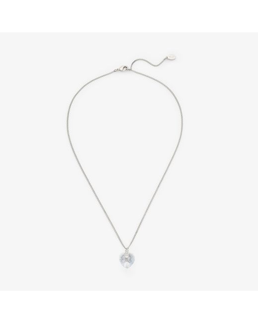 Jimmy Choo Heart Necklace finish heart necklace with crystals