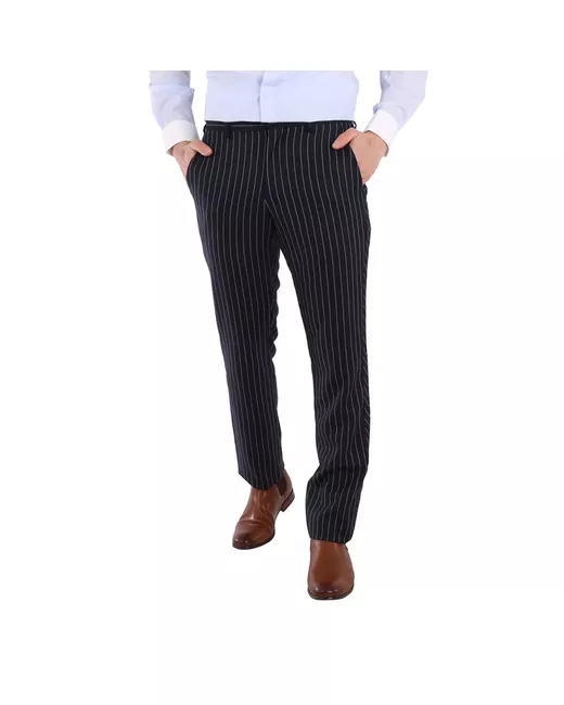 Burberry Pinstriped Tailored Wool Trousers