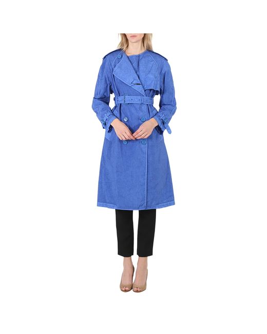 Burberry Ladies Warm Royal Collarless Double Breasted Trench Coat