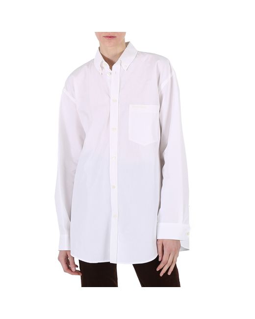 Balenciaga Button-Down Large Fit Cotton Shirt