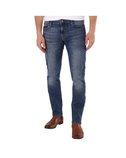 Emporio Armani Denim Cotton-Blend Straight-Leg Jeans
