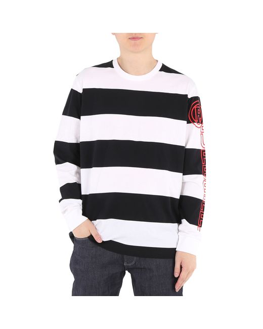 Burberry Laxley Stripe Cotton Oversized Long-sleeve T-shirt