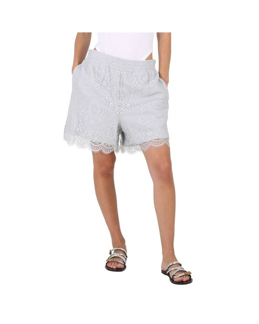 Burberry Light Pebble Lace And Cotton Shorts