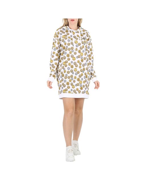 Moschino Ladies Coin Print Hooded Sweater Dress