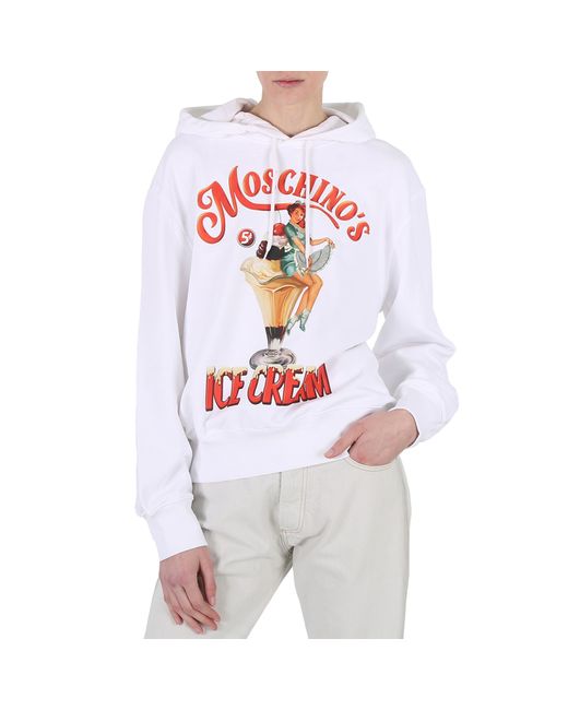 Moschino Ice Logo Print Cotton Hoodie
