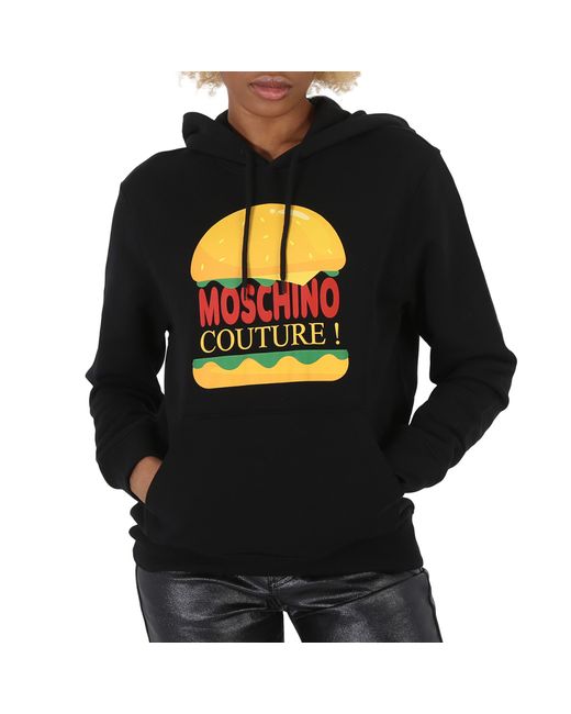 Moschino Cotton Burger Logo Print Hoodie