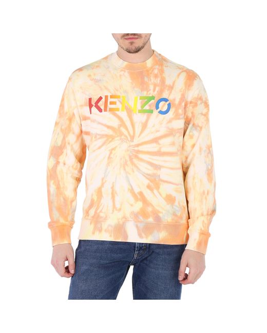 Kenzo Tie Dye Logo Print Cotton Sweatshirt