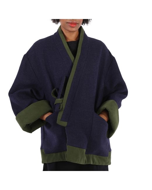 Kenzo Ladies Midnight Wool Kimono Coat