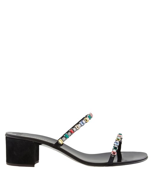 Giuseppe Zanotti Design Ladies Crystal Strap Block-Heel Sandals