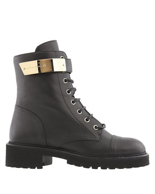 Giuseppe Zanotti Design Ladies Leather Combat Boots