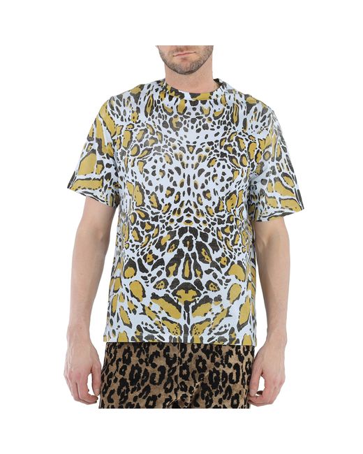 Roberto Cavalli Sun Bleached Lynx Print Cotton Jersey T-shirt