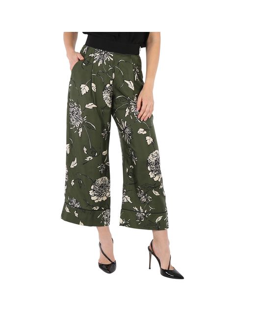 Moncler Ladies Floral Silk Pants