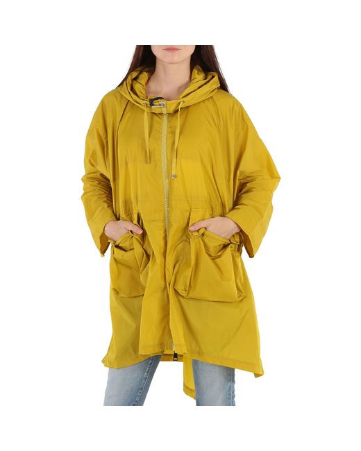 Moncler Ladies Dark High-low Rain Coat