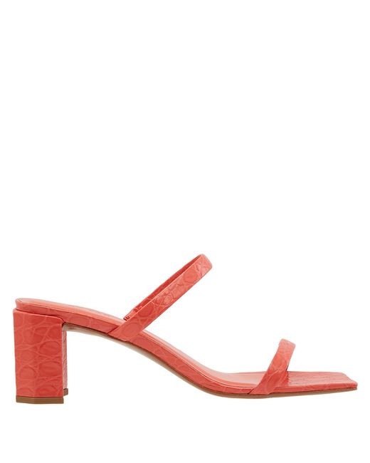 by FAR Ladies Coral Red Tanya Leather Sandals