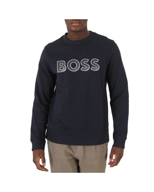 Hugo Boss Dark Salbo Logo Embroidered Jersey Sweatshirt