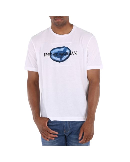 Emporio Armani Flocked Logo Print Light Jersey T-Shirt
