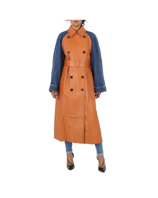 Chloé Ladies Orange Double-Breasted Trench Coat