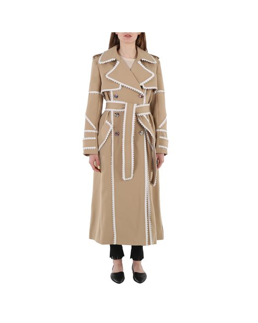 Chloé Ladies Scallop-Trim Belted Trench Coat