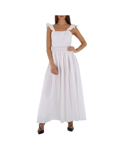 Chloé Ladies Long Sleeveless Dress With Ruches And Ruffles