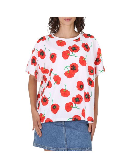 Kenzo Ladies Poppy All-Over Logo T-Shirt