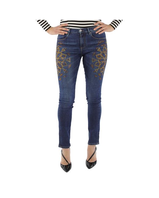 Roberto Cavalli Ladies Riad Embroidered Skinny Jeans