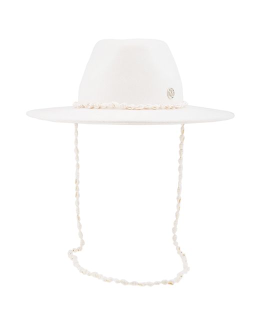 Maison Michel Ladies Kyra Seashells Wool Felt Fedora Hat