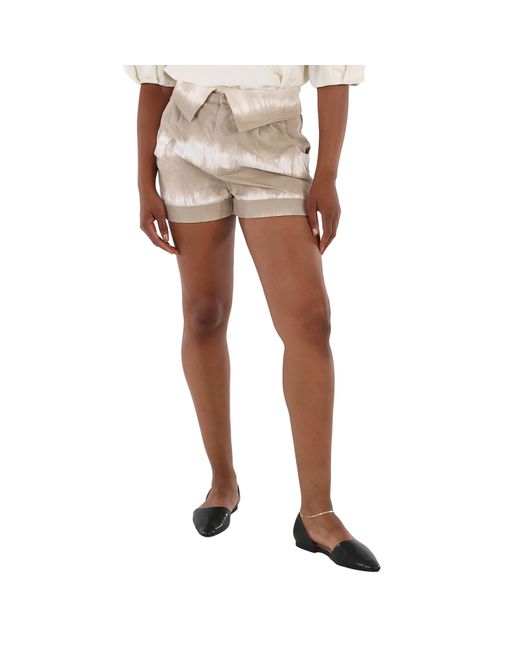 Stella McCartney Ladies Bamboo Safari Tie-dye Denim Shorts