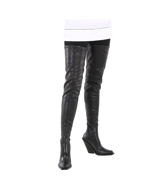 Burberry Ladies Stretch Leather Over-The-Knee Boots
