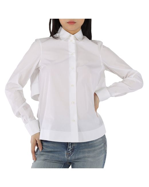 Alaïa Ladies Blanc Ruffled Back Shirt