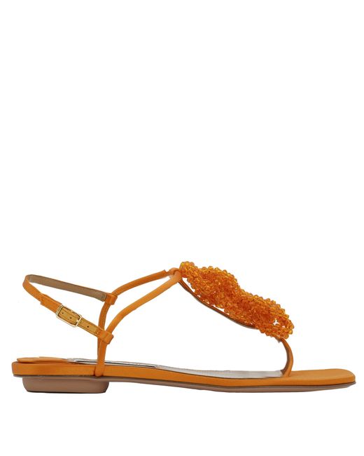 Aquazzura Ladies Mango Chain Of Love Flat Sandals
