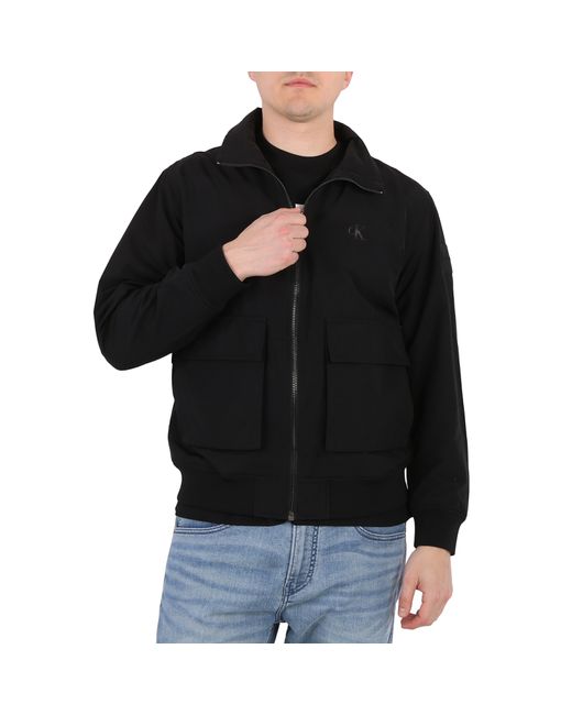 Calvin Klein Stand Collar Cotton Bomber Jacket