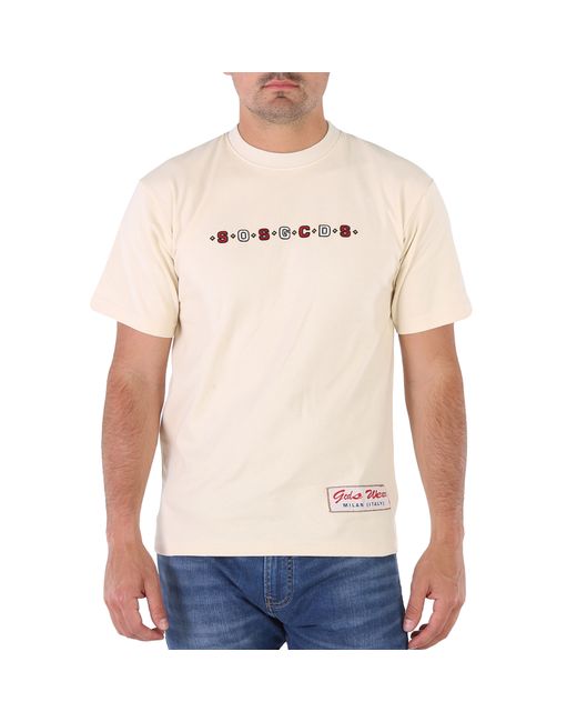 Gcds Whitecup SOS Logo Print Regular T-shirt